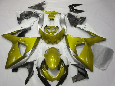 Online Blanco Amarillo Carenado Moto Suzuki GSXR 1000 2009-2016