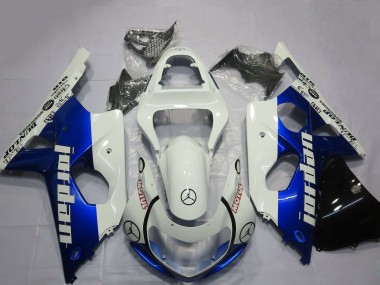 Online Blanco Azul Jordan Carenado Moto Suzuki GSXR 1000 2000-2002