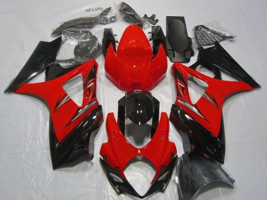 Online Rojo Negro Brillante Carenado Moto Suzuki GSXR 1000 2007-2008