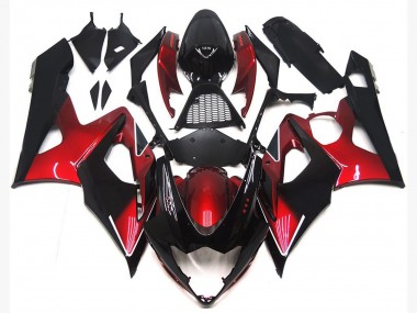 Online Rojo Caramelo Negro Brillante Carenado Moto Suzuki GSXR 1000 2005-2006