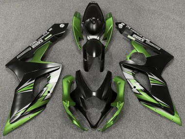 Online Negro Mate Verde Carenados Moto Suzuki GSXR 1000 2005-2006