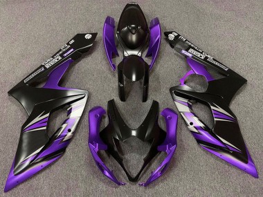 Online Negro Mate Púrpura Carenados Moto Suzuki GSXR 1000 2005-2006