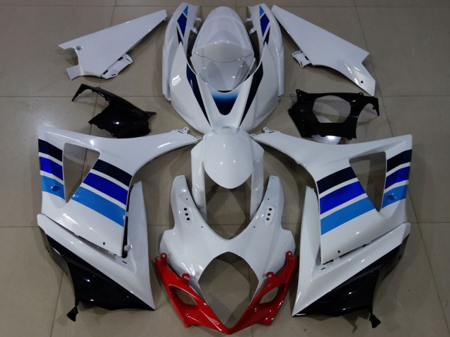 Online Blanco Azul OEM Estilo Carenado Moto Suzuki GSXR 1000 2007-2008