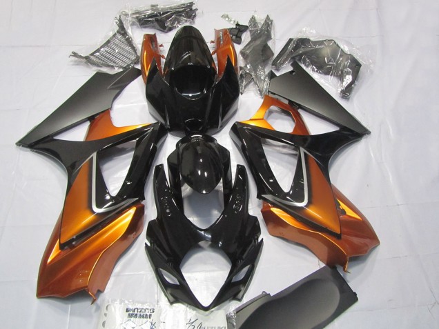 Online Naranja Negro Brillante Negro Mate Carenado Moto Suzuki GSXR 1000 2007-2008