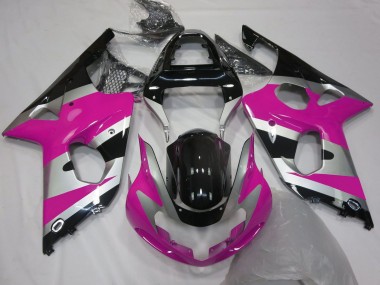 Online Rosa Plata Negro Brillante OEM Estilo Carenado Moto Suzuki GSXR 1000 2000-2002