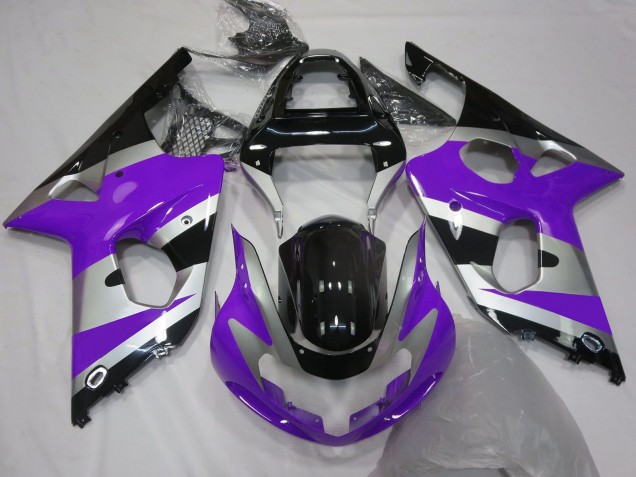 Online Púrpura Plata Negro Brillante OEM Estilo Carenado Moto Suzuki GSXR 1000 2000-2002