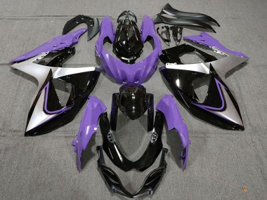 Online Púrpura Plata Negro Carenado Moto Suzuki GSXR 1000 2009-2016
