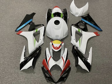 Online Blanco Rojo Amarillo Azul Negro Carrera Carenado Moto Suzuki GSXR 1000 2007-2008