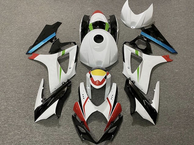 Online Blanco Rojo Amarillo Azul Negro Carrera Carenado Moto Suzuki GSXR 1000 2007-2008