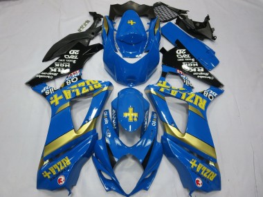 Online Azul Oro Negro Rizla Carenado Moto Suzuki GSXR 1000 2007-2008