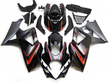 Online Negro Brillante Rojo Plata Carenado Moto Suzuki GSXR 1000 2007-2008
