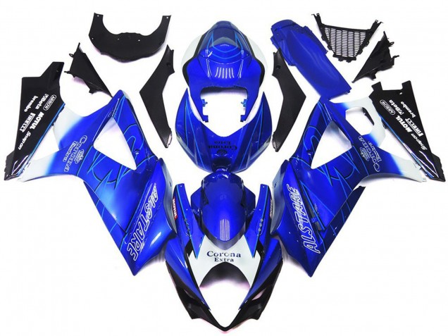 Online Azul Blanco Negro Corona Carenado Moto Suzuki GSXR 1000 2007-2008