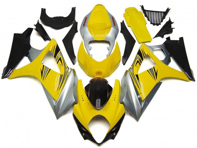 Online Amarillo Plata Negro OEM Estilo Carenado Moto Suzuki GSXR 1000 2007-2008