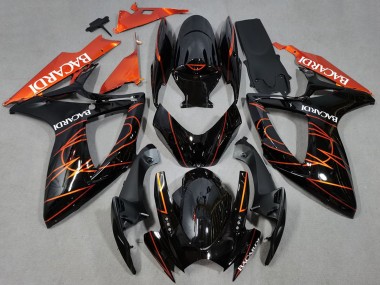 Online Negro Brillante Naranja Bacardi Carenado Moto Suzuki GSXR 600 / GSXR 750 2006-2007