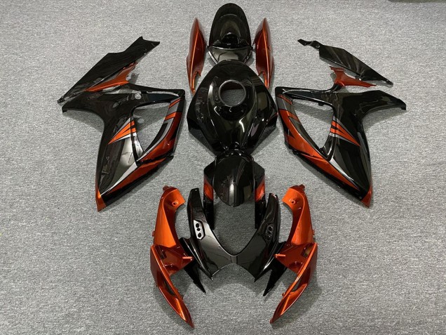 Online Negro Brillante Naranja Carenado Moto Suzuki GSXR 600 / GSXR 750 2006-2007