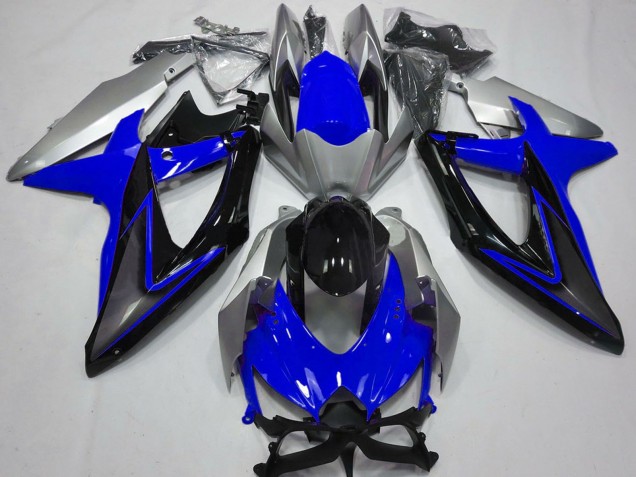 Online Plata Azul Negro Brillante Carenado Moto Suzuki GSXR 600 / GSXR 750 2008-2010