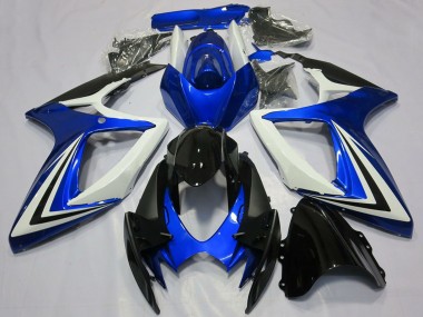 Online Blanco Azul Negro Brillante Raya Carenado Moto Suzuki GSXR 600 / GSXR 750 2006-2007