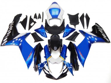 Online Azul Estilo Rojo Estrella Carenado Moto Suzuki GSXR 600 / GSXR 750 2011-2024