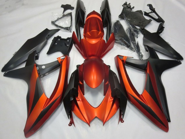 Online Burnt Naranja Negro Mate Carenado Moto Suzuki GSXR 600 / GSXR 750 2008-2010