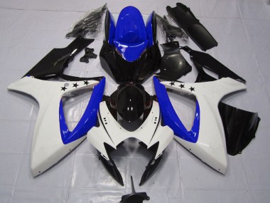 Online Blanco Azul Negro Brillante Estrella Carenado Moto Suzuki GSXR 600 / GSXR 750 2006-2007