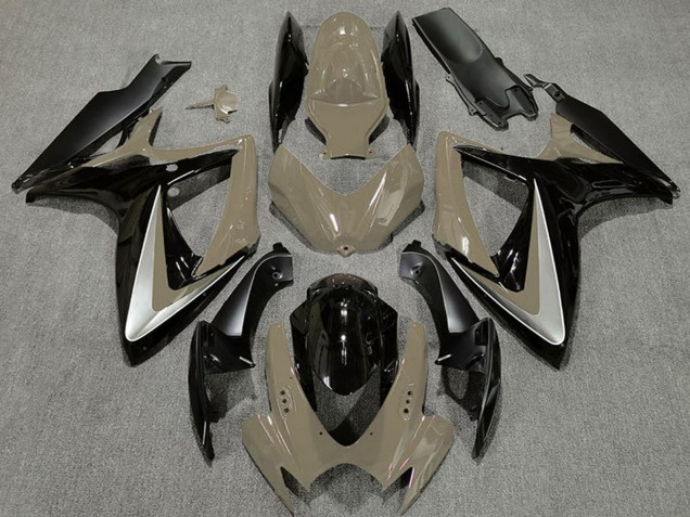 Online Bronceado del Desierto Plata Negro Brillante OEM Estilo Carenado Moto Suzuki GSXR 600 / GSXR 750 2006-2007
