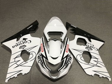 Online Blanco Negro Brillante Corona Motul Estilo Carenado Moto Suzuki GSXR 600 / GSXR 750 2004-2005