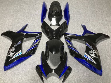 Online Azul Negro Brillante Carenados Moto Suzuki GSXR 600 / GSXR 750 2006-2007