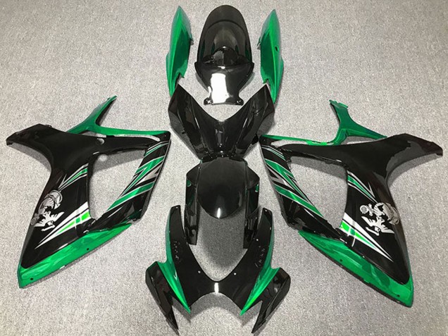 Online Verde Negro Brillante Carenado Moto Suzuki GSXR 600 / GSXR 750 2006-2007