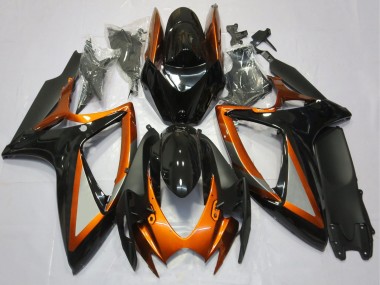 Online Naranja Negro Brillante Negro Mate Carenado Moto Suzuki GSXR 600 / GSXR 750 2006-2007