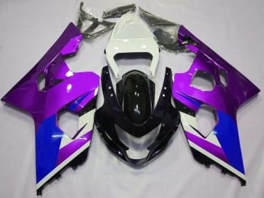 Online Blanco Púrpura Azul Negro Brillante Carenado Moto Suzuki GSXR 600 / GSXR 750 2004-2005