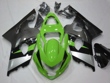 Online Verde Plata Negro Brillante Carenados Moto Suzuki GSXR 600 / GSXR 750 2004-2005