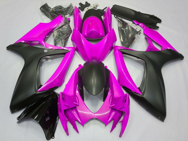 Online Rosa Negro Mate Carenados Moto Suzuki GSXR 600 / GSXR 750 2006-2007