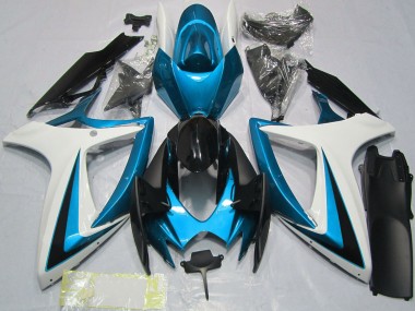 Online Blanco Azul Negro Brillante Carenado Moto Suzuki GSXR 600 / GSXR 750 2006-2007