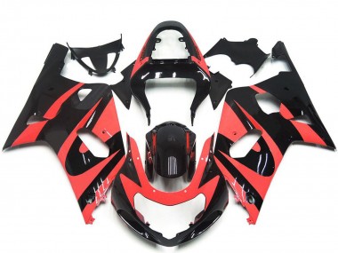 Online Rojo Claro Negro Brillante OEM Estilo Carenado Moto Suzuki GSXR 600 / GSXR 750 2001-2003