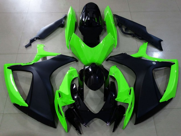 Online Verde Negro Brillante Negro Mate Carenado Moto Suzuki GSXR 600 / GSXR 750 2006-2007