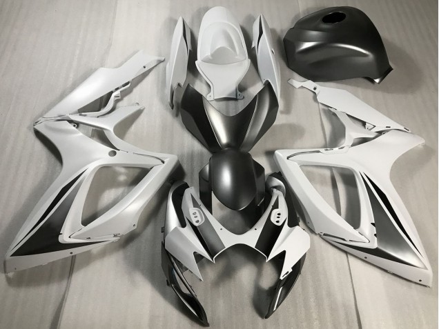 Online Blanco Gris Negro Mate Carenado Moto Suzuki GSXR 600 / GSXR 750 2006-2007