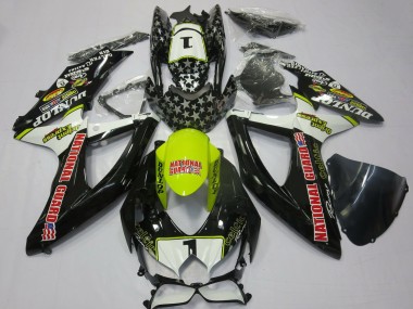 Online Blanco Amarillo Rojo Negro National Guard Carenado Moto Suzuki GSXR 600 / GSXR 750 2008-2010