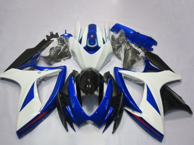 Online Blanco Azul Negro Brillante OEM Estilo Carenados Moto Suzuki GSXR 600 / GSXR 750 2006-2007
