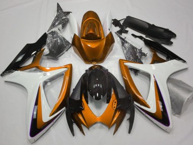 Online Naranja Blanco Negro Brillante Carenado Moto Suzuki GSXR 600 / GSXR 750 2006-2007