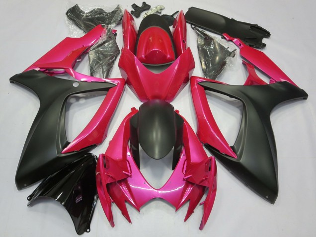 Online Rosa Negro Mate Carenado Moto Suzuki GSXR 600 / GSXR 750 2006-2007