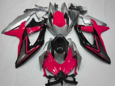 Online Plata Rojo Negro Brillante Carenado Moto Suzuki GSXR 600 / GSXR 750 2008-2010