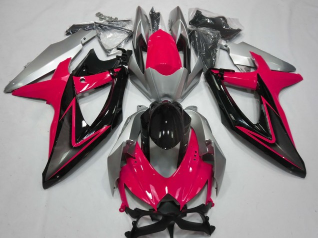 Online Plata Rojo Negro Brillante Carenado Moto Suzuki GSXR 600 / GSXR 750 2008-2010