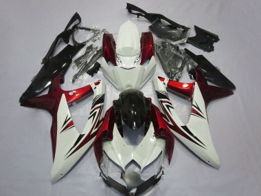 Online Blanco Rojo Negro Brillante Carenado Moto Suzuki GSXR 600 / GSXR 750 2008-2010