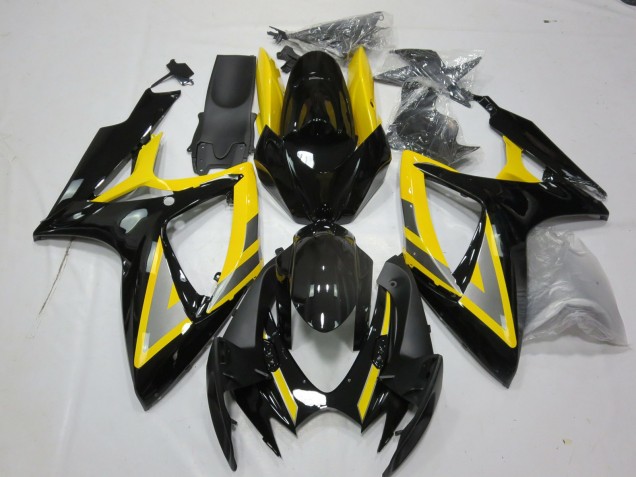 Online Amarillo Plata Negro Brillante Carenado Moto Suzuki GSXR 600 / GSXR 750 2006-2007