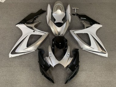 Online Plata Blanco Negro Brillante OEM Estilo Carenado Moto Suzuki GSXR 600 / GSXR 750 2006-2007