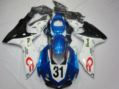 Online Blanco Azul Negro Brillante Vesrah 31 Carenado Moto Suzuki GSXR 600 / GSXR 750 2011-2024