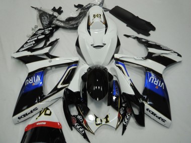 Online Blanco Azul Negro Brillante Viru Carenado Moto Suzuki GSXR 600 / GSXR 750 2006-2007