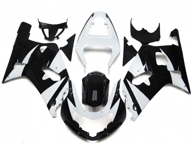 Online Blanco Negro Brillante OEM Estilo Carenado Moto Suzuki GSXR 600 / GSXR 750 2001-2003
