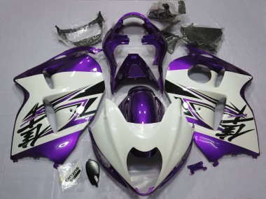 Online Blanco Brillante Púrpura Carenado Moto Suzuki GSXR 1300 1996-2007