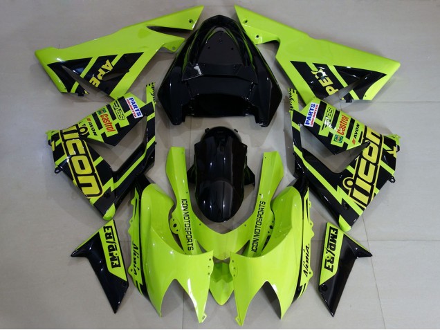 Online Alta Visibilidad Amarillo Carenado Moto Kawasaki ZX10R 2004-2005